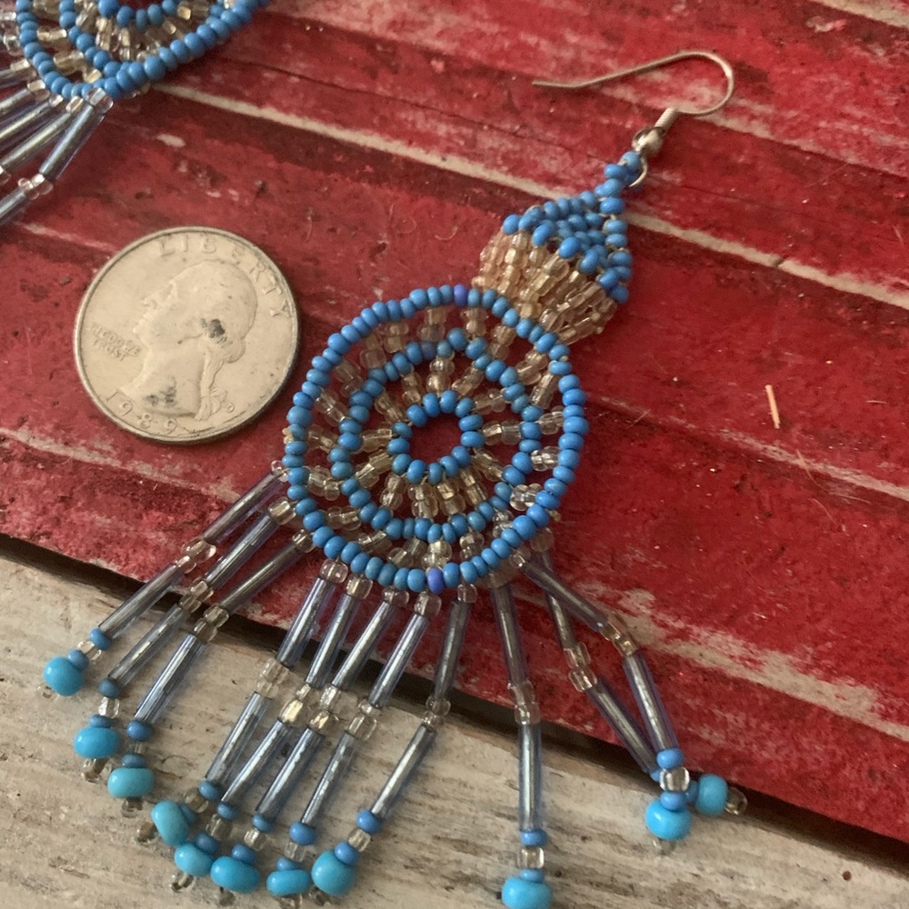 Hand beaded earrings - Picture 2 of 2